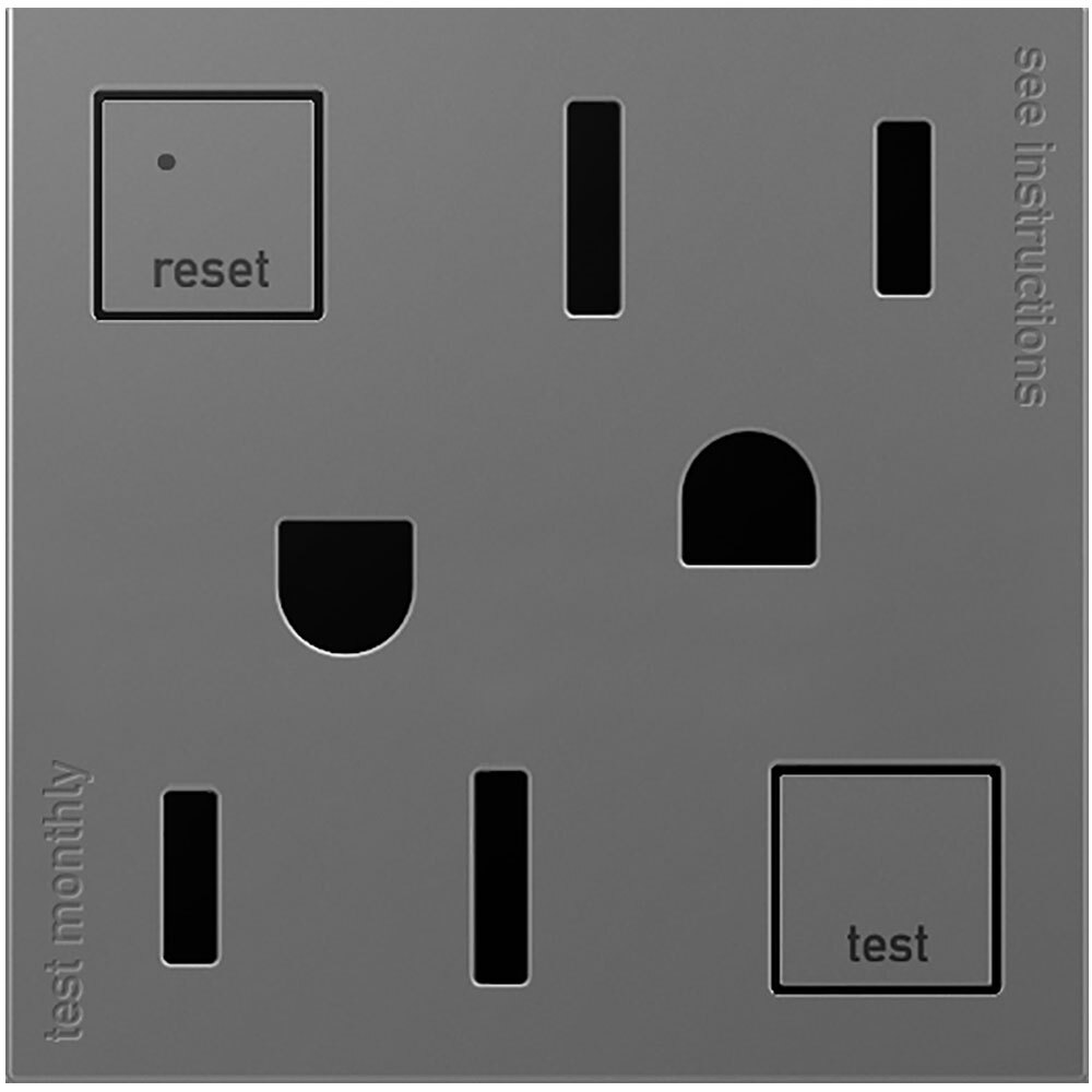 TAMPER-RESISTANT GFCI, 15A MAGNESIUM