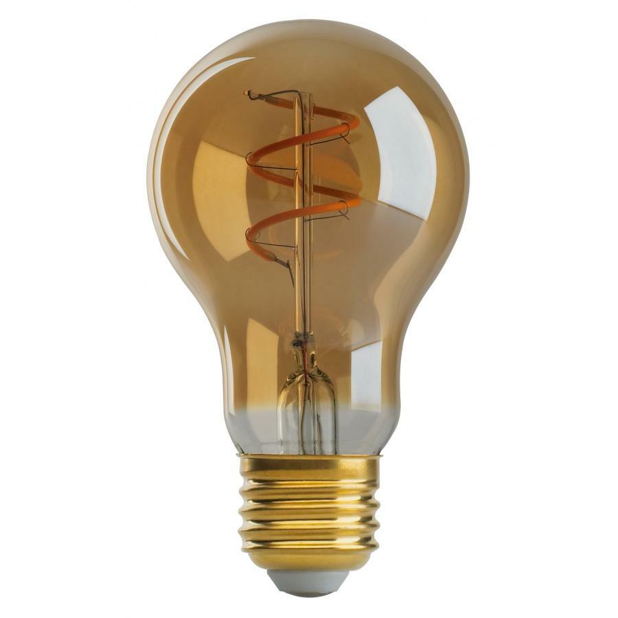 4 Watt A19 LED - Amber - Medium Base - 2200K - 260 Lumens - 120 Volts