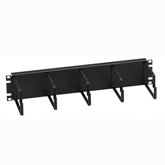 Five-Ring Horizontal Patch Cord Organizer, 2RU, 4-inch D-Rings