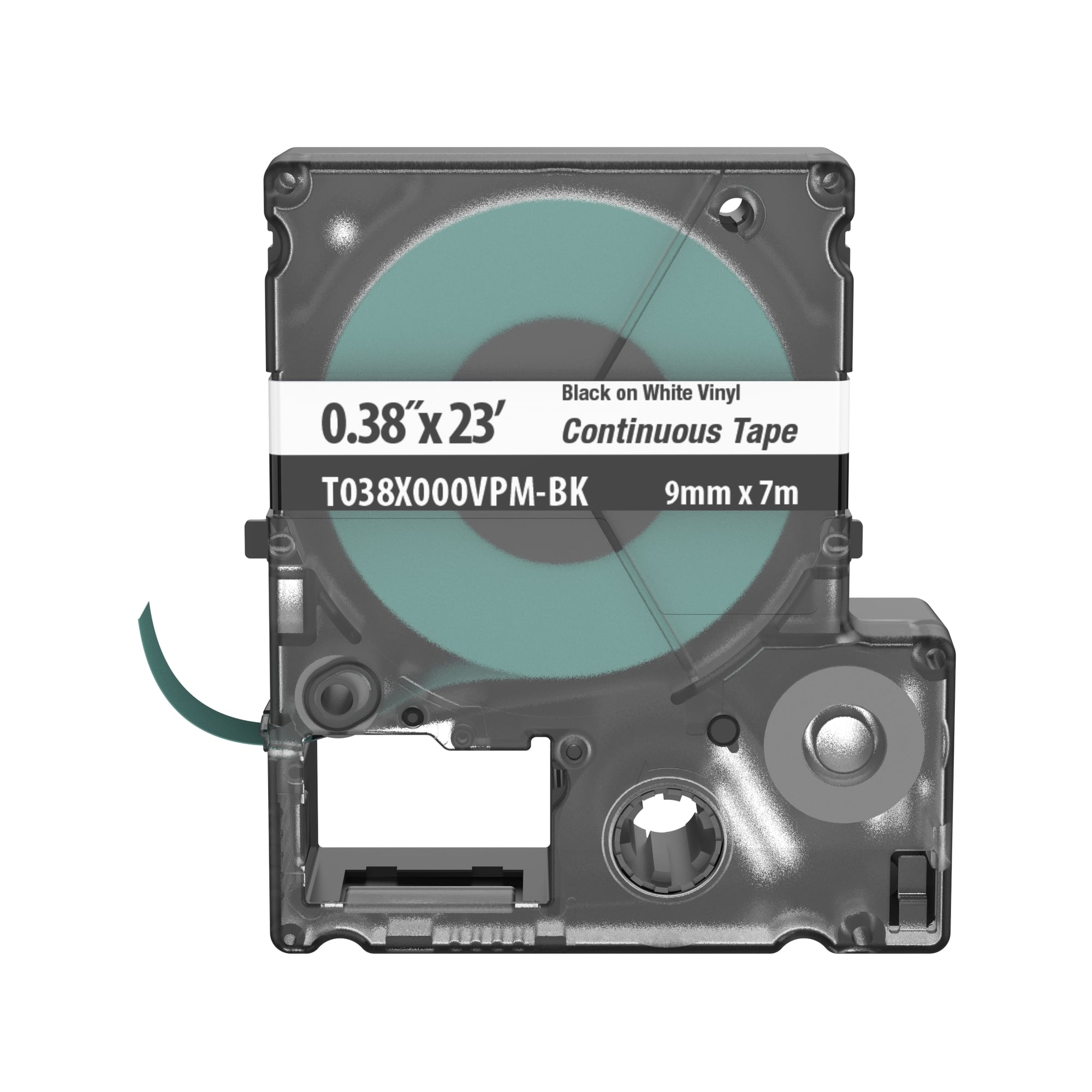 PXE T038X000VPM-BK MP Printer Cont. Tape, Safety & ID, Vinyl, Blk/White, .38" W
