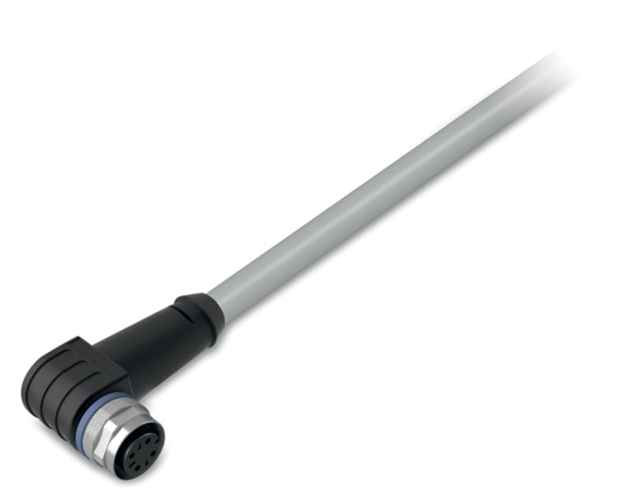 Power cable; M12A socket; angled; 4-pole; Length: 2 m