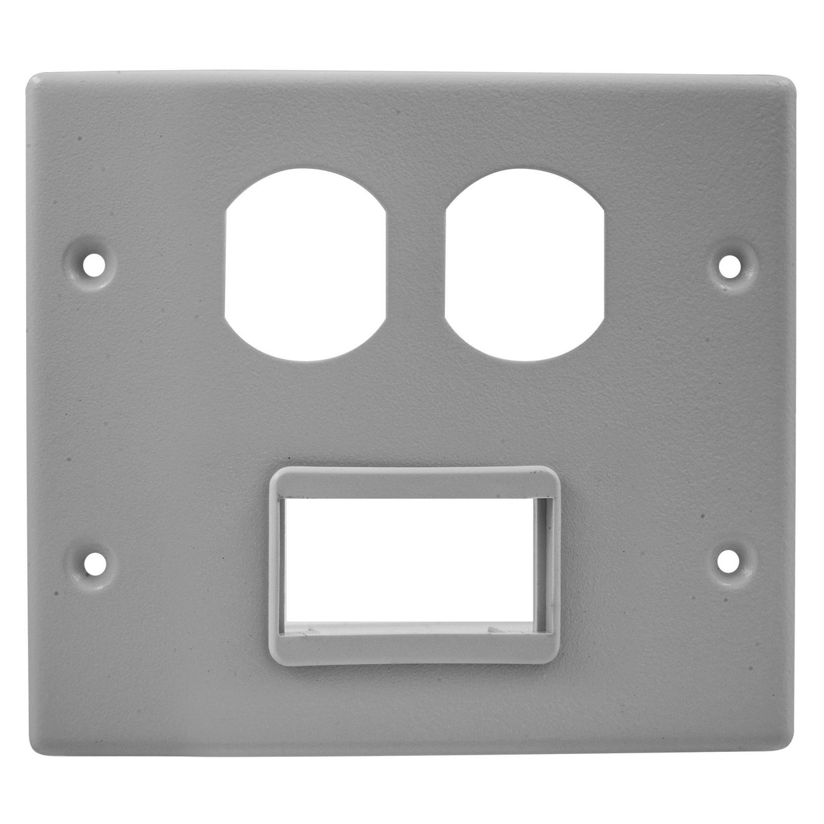 Metal Raceway HBL4750 Series, Device Plate, 4-Gang, 2-Duplex and Two S2 Min Openings