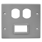 Metal Raceway HBL4750 Series, Device Plate, 4-Gang, 2-Duplex and Two S2 Min Openings