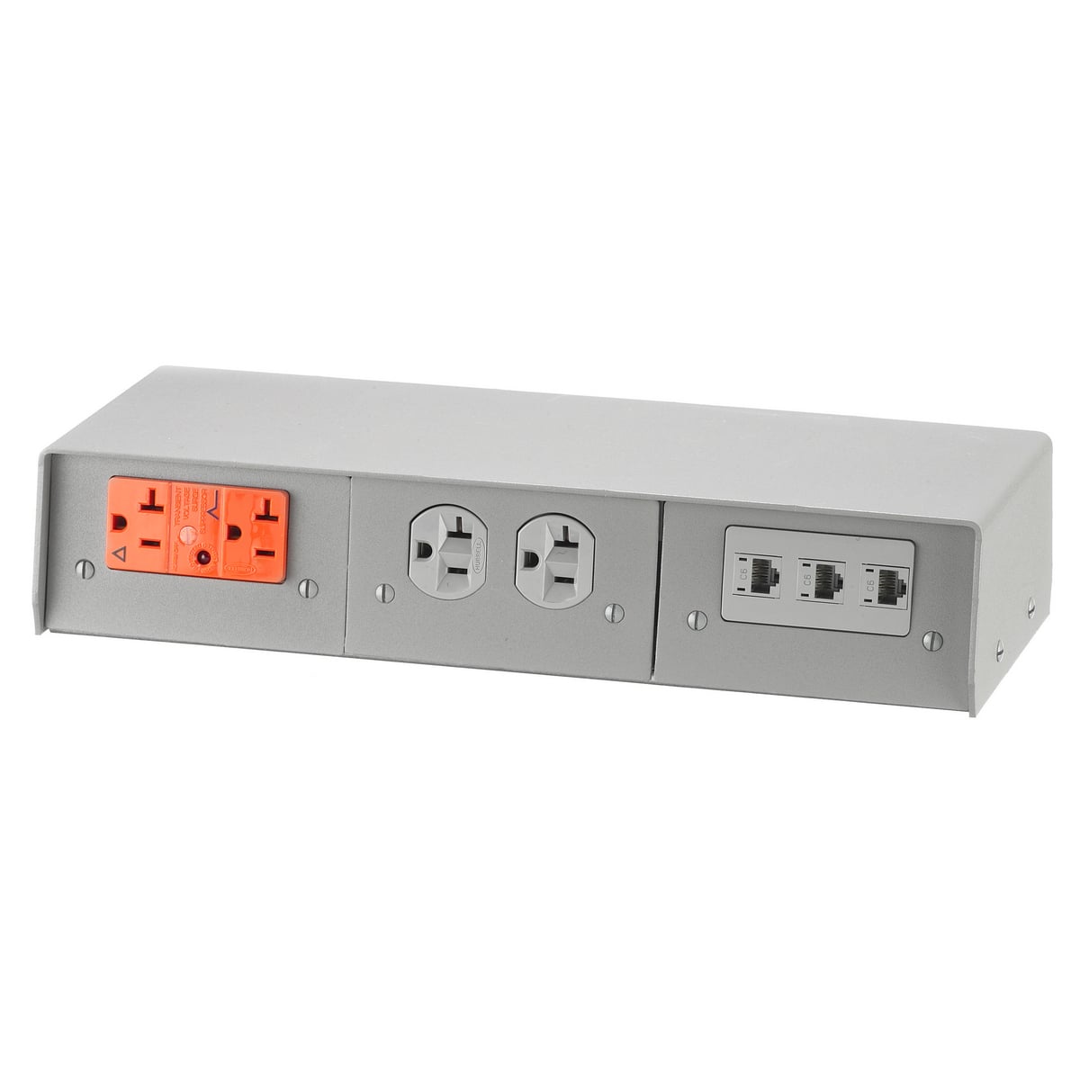 Fire-Rated Poke-Through Pedestal, 6-Gang