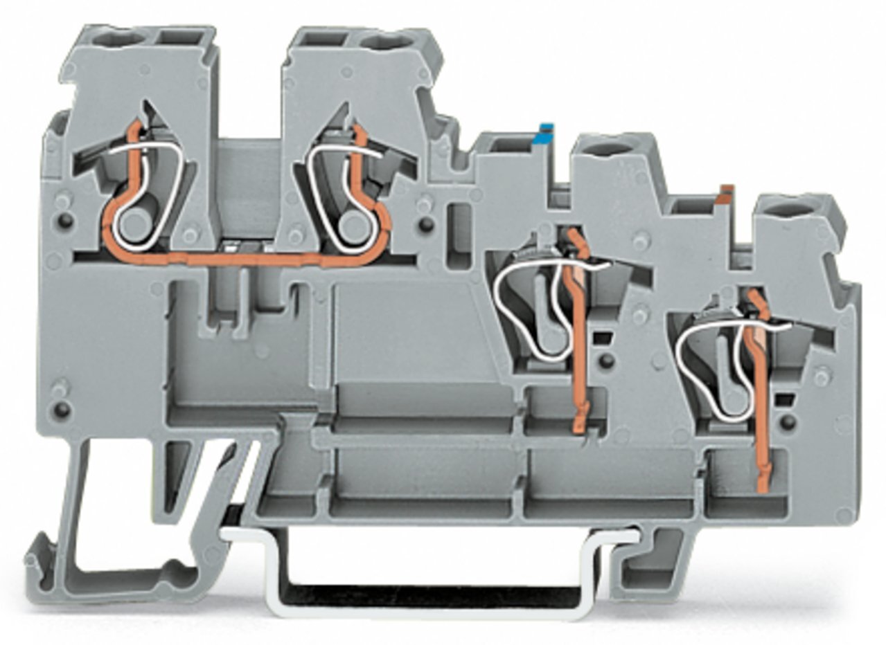 3-conductor sensor terminal block; with colored conductor entries; 2.5 mm; CAGE CLAMP; 2,50 mm; gray