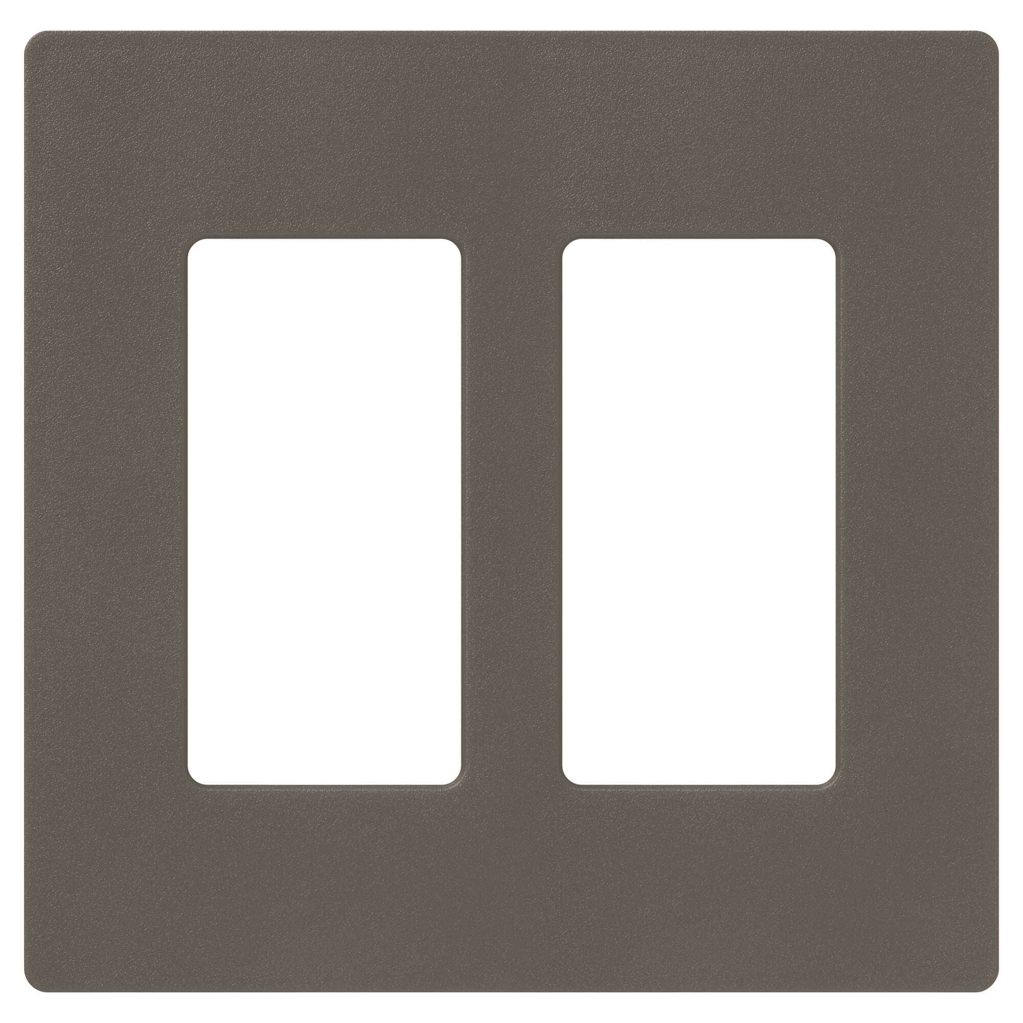 Claro Wallplate, Satin Finish, Two-gang in truffle