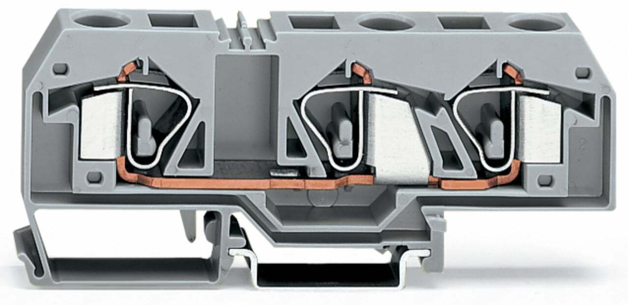 3-conductor through terminal block; 16 mm; center marking; for DIN-rail 35 x 15 and 35 x 7.5; CAGE CLAMP; 16,00 mm; blue