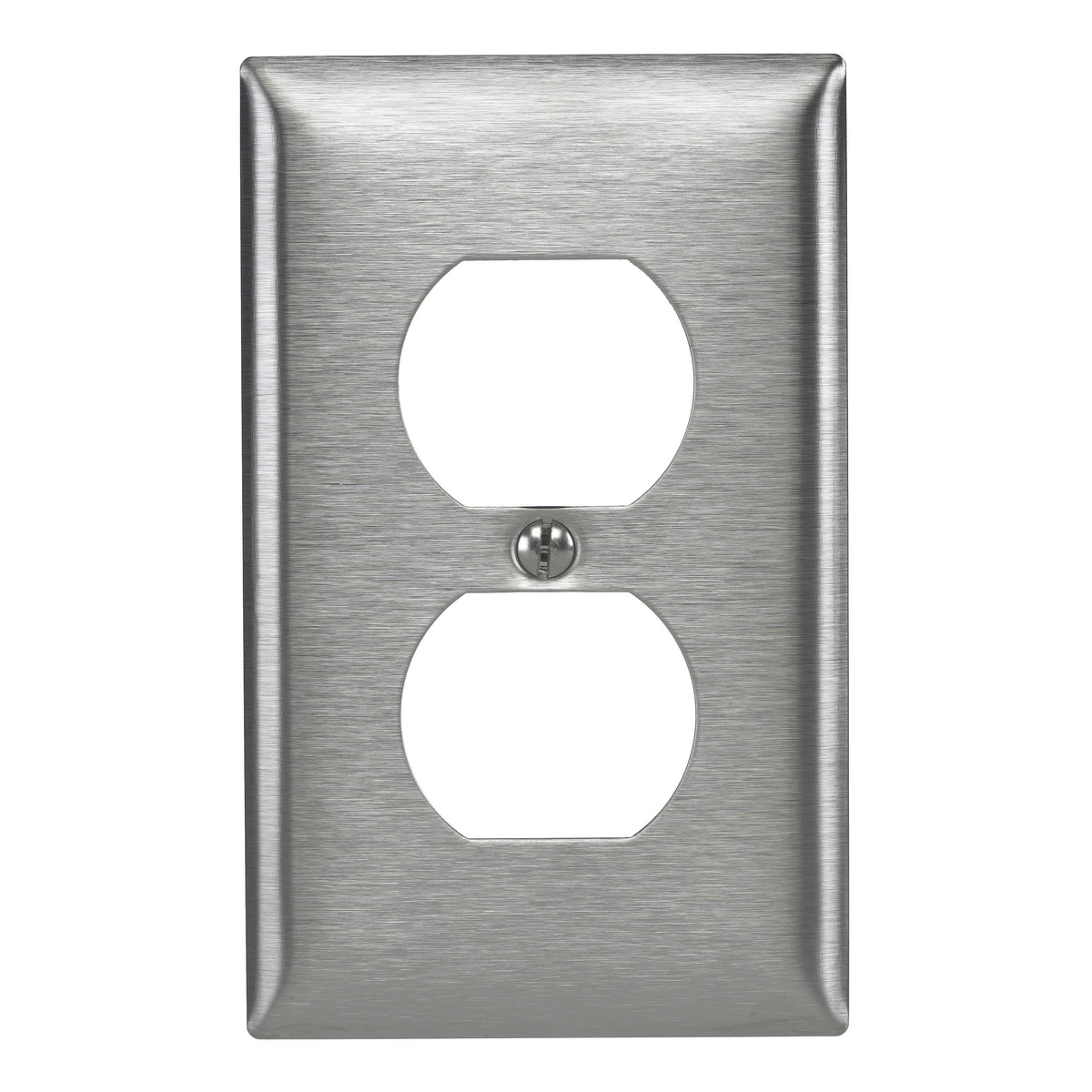 Twist-Lock Devices, Wallplates, 1-Gang, Accessories for 15 Amp  2 and 3 Wire Devices, Stainless steel 430, .035 in. (0.9), horizontal brushed finish