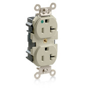 Leviton 15 Amp, 125 Volt, Modular Duplex Receptacle, Narrow Body, Tamper Resistant, Hospital Grade, Ivory