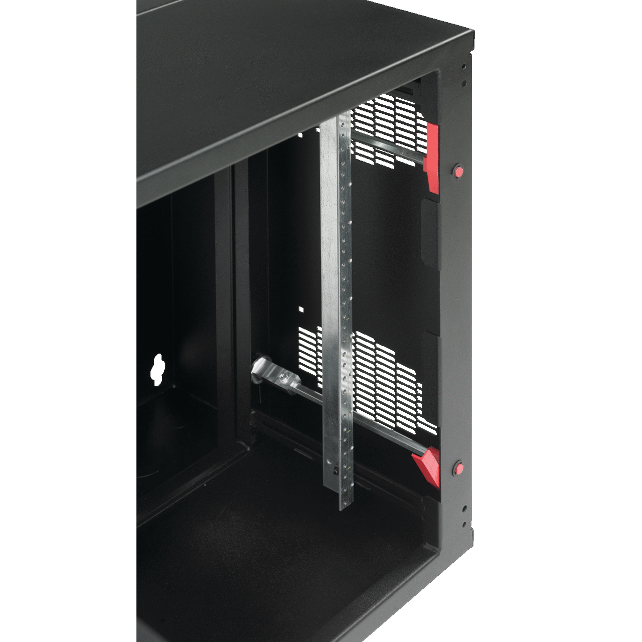 Rack Angles, fits 24.00, 12U, Black, Steel, Tapped