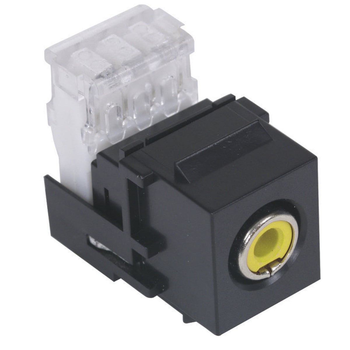 Snap-Fit, RCA Connector, 110 Block, Red Insulator, Black
