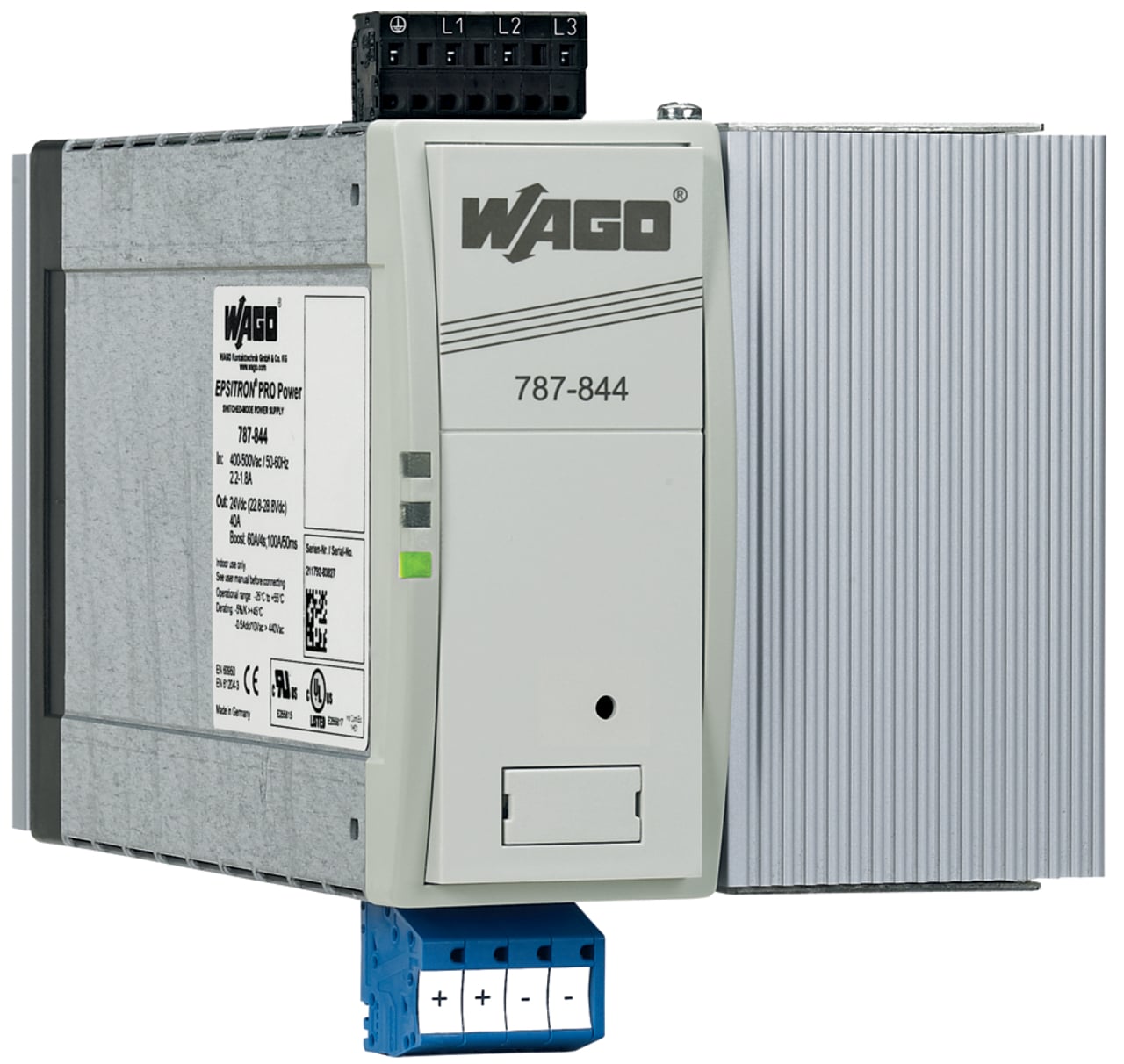 Switched-mode power supply; Pro; 3-phase; 24 VDC output voltage; 40 A output current; TopBoost + PowerBoost; DC OK contact; 2,50 mm