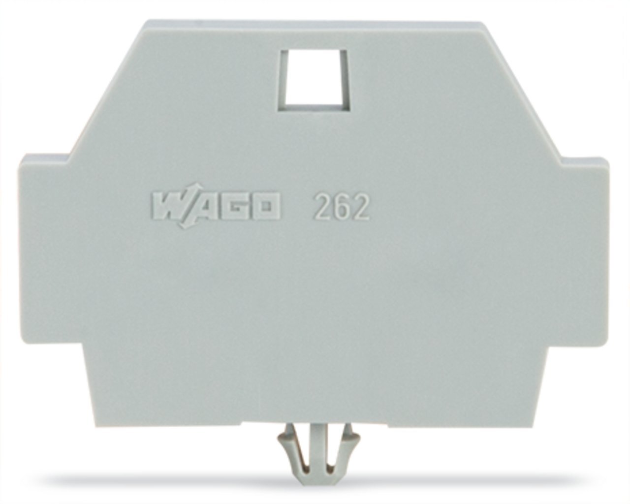 End plate; with snap-in mounting foot; gray