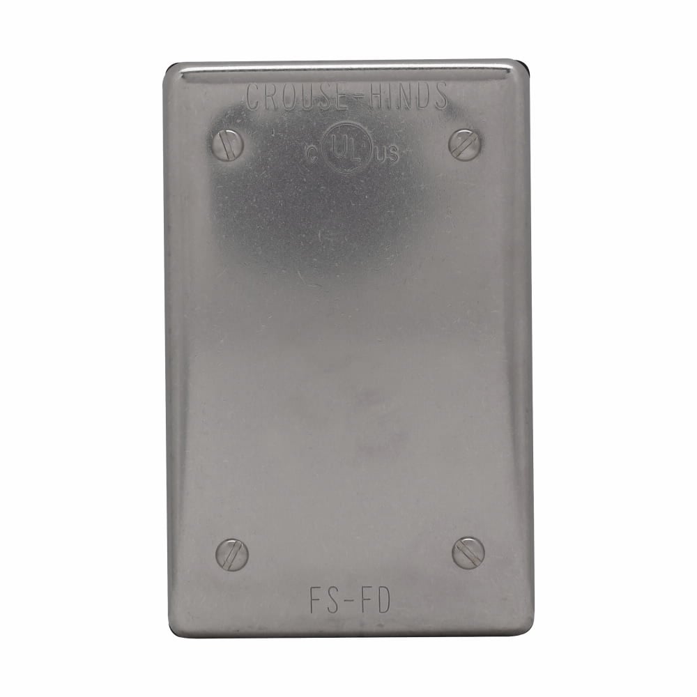 Eaton Crouse-Hinds series Condulet FD blank formed cover and gasket, Stainless steel