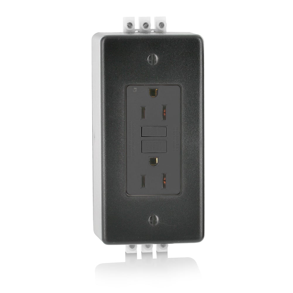 Din Rail GFCI Self Test Receptacle 15A-120V AC. Module  20A-120V Ac Feed Thru With Green Led Power. Indicator Light. Din-rail Mountable. Terminal Block Provided For Input/output  (#10-#14 Awg)