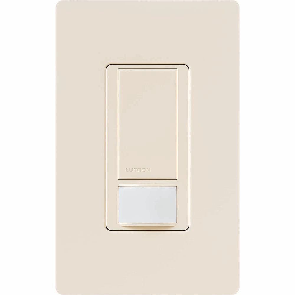 Lutron Vacancy-Only Motion Sensor Switch, 2A, Single-Pole, No Neutral Required, Light Almond