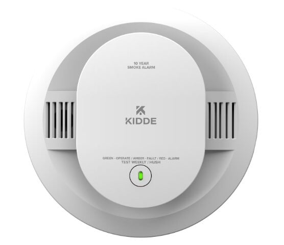 DETECT Smoke Alarm with voice , Hardwired with 10-Year Backup Battery and Voice Alerts, 1 Pack