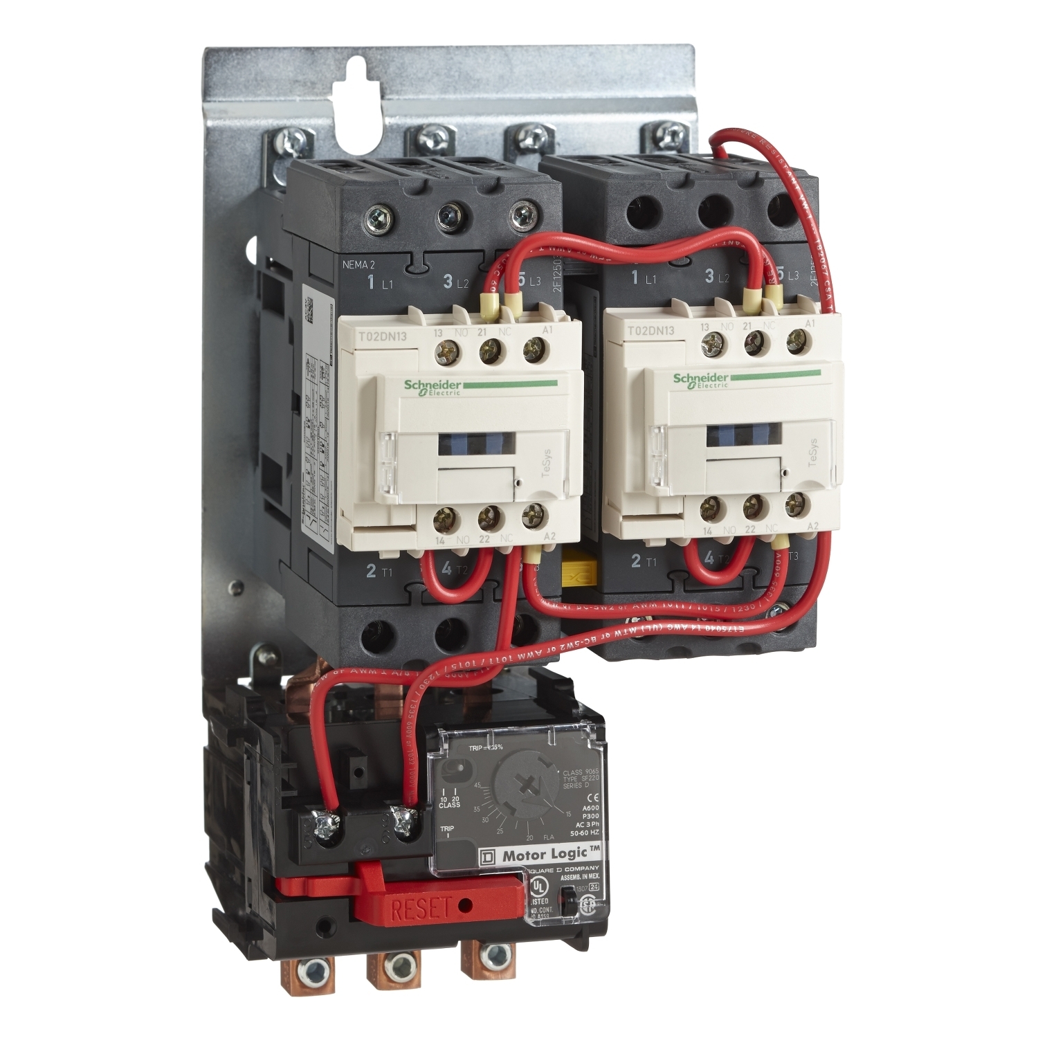 TeSys NEMA Sz 2 rev open starter, 3P, 120 VAC