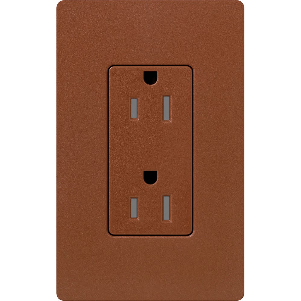 Claro, Satin, Tamper-resistant receptacle, 125V/15A in sienna