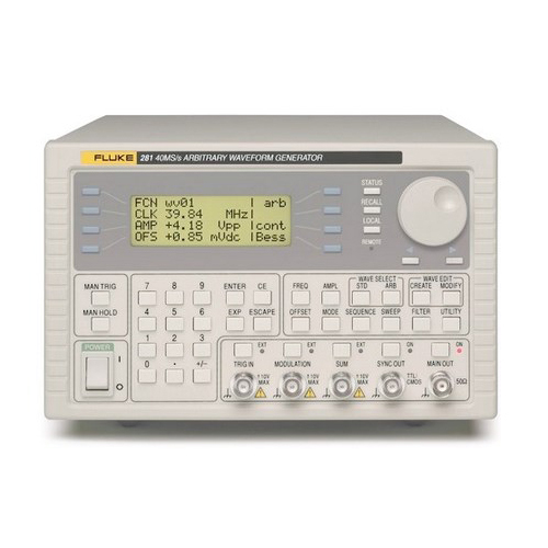 A selection of universal waveform generators offering superior performance and excellent value.  This one channel universal waveform generator combines many generators in one instrument. Their extensive signal simulation capabilities include arbitrary waveforms, function generator, pulse/pulse train generator, sweep generator, trigger generator, tone generator, and amplitude modulation source. They offer 40 MS/s max. sampling speed, 16 MHz function generator, 10 MHz pulse generator, Pulse train pattern generator, Arbitrary waveforms of up to 65 k points, Powerful modulation capabilities, Built-in trigger generators, Waveform Manager Plus for Windows software, Multiple standard waveforms recalled from internal memory, and RS-232 and GPIB interfaces