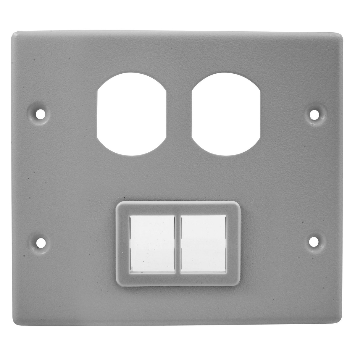 Metal Raceway HBL4750 Series, Device Plate, Double, 2-Duplex and Two TracJack