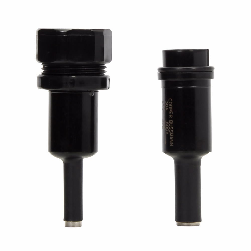Eaton Bussmann series HEB inline fuse holder, 600V, 30A, Loadside: Copper crimp #6; (2) #10, Lineside: Copper crimp #8-16; (2) #12-16, Single-pole, BA
