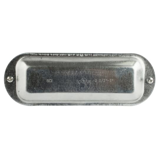 Series 35 2-1/2 Inch 3 Inch Conduit Body Cover, Stamped Steel Zinc Plated, Supplied with Stainless Steel Stamped Steel Screws, Raised Dome Cover Affords Additional Wiring Room