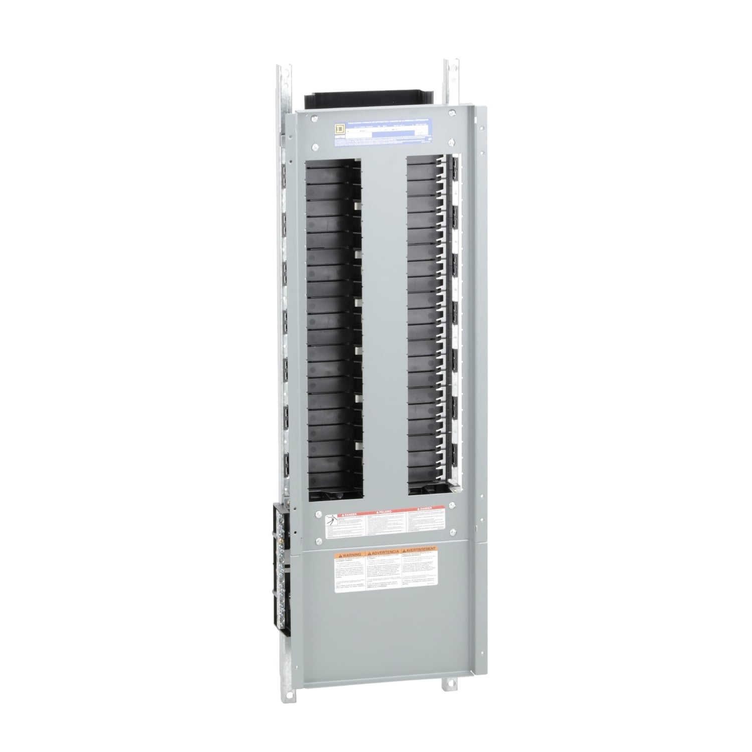 Panelboard interior, NF, main lugs, 125A, Cu bus, 42 pole spaces, 3 phase, 4 wire, 600Y/347VAC max