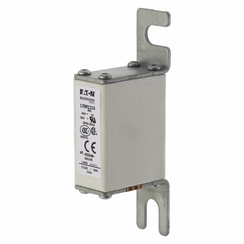 Fuse-link, high speed, 80 A, AC 690 V, DIN 000, 21 x 40 x 100 mm, aR, DIN, IEC