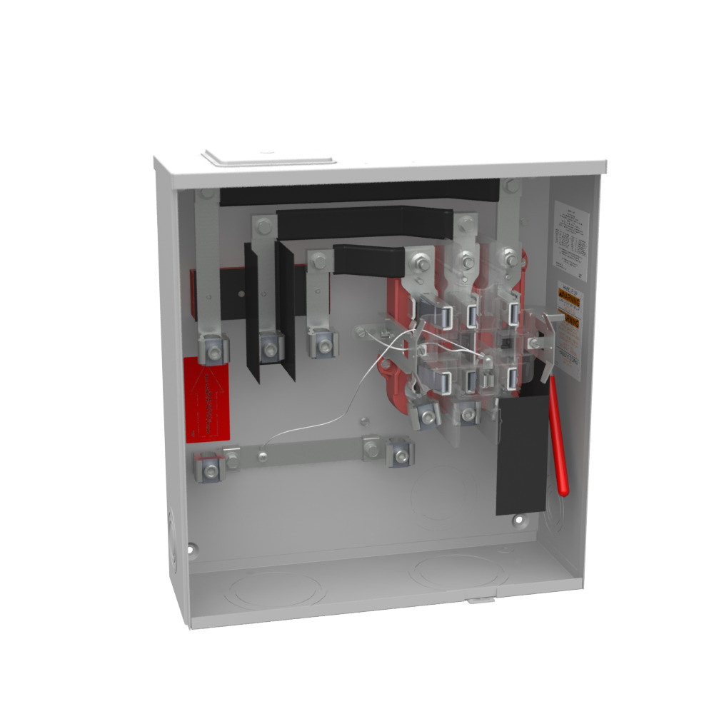 U1493-X 7 Term, Ringless, Large Closing Plate, Lever Bypass, Side Bussed, Wide Shell