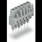 Female connector for rail-mount terminal blocks; 0.6 x 1 mm pins; straight; Pin spacing 5 mm; 10-pole; gray