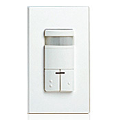  Passive Infrared Wallbox Occupancy Sensor, Dual Relay, Both Photocell Controlled, Low Profile, 180 Degree Field of View, 120 or 277 Volt, Black