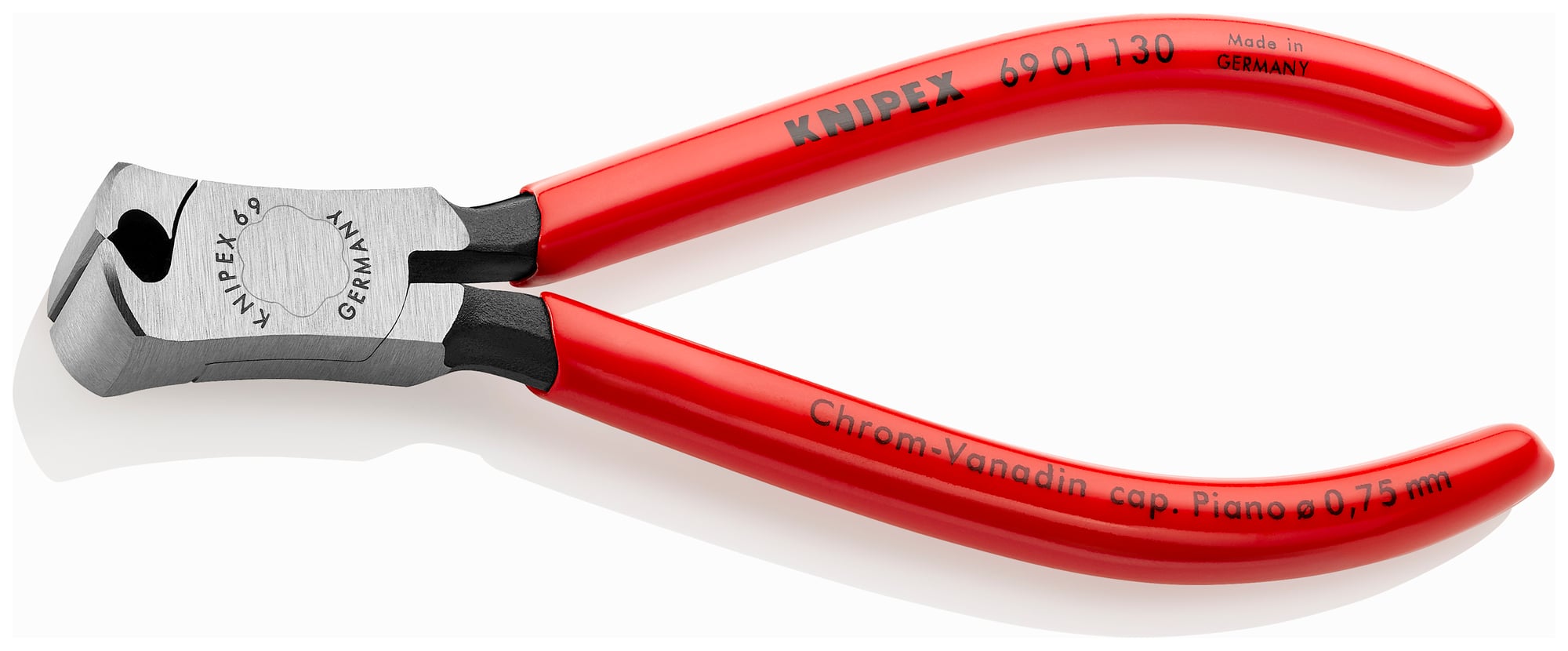 End Cutting Nippers, 5 1/4 in., Plastic Coating, Polished