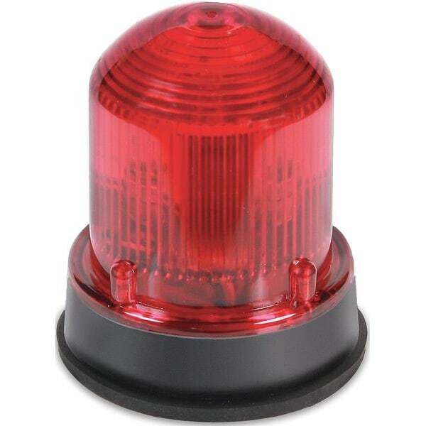 125 Class Xtra-Brite LED Beacon, Steady-On/Lightburst, Black Base, Red, 120V AC 50/60 Hz, 0.108A