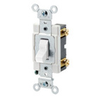 15-Amp, 120/277-Volt, Toggle Single-Pole AC Quiet Switch, Commercial Grade, Grounding, White