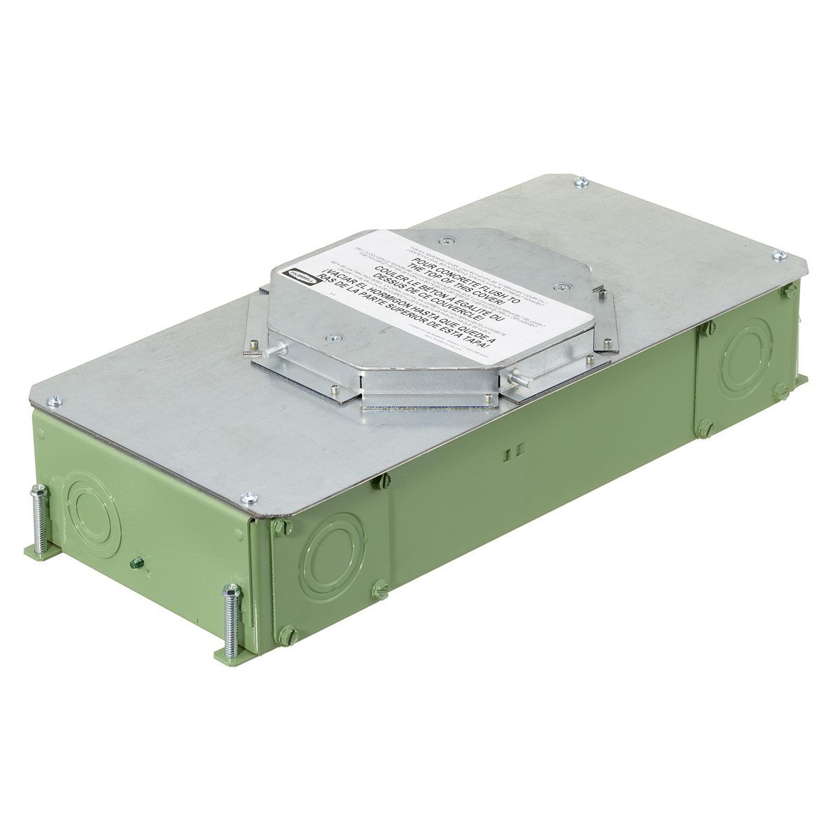 SystemOne ETERNAL Series Concrete Floorboxes, Galvanized Stamped Steel Box, Recessed, 2-Gang CFB E-Series Box for Round Covers, 3.75" Minimum Depth of Pour, Corrosion Resistant Paint