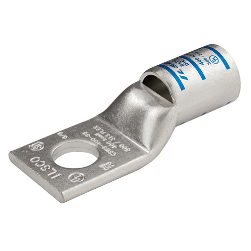 Surecrimp Copper Compression Lug, Conductor Size 400, 1 Hole, 5/8in Bolt Size, Standard Barrel, Sight Window, Tin Plated, UL, CSA