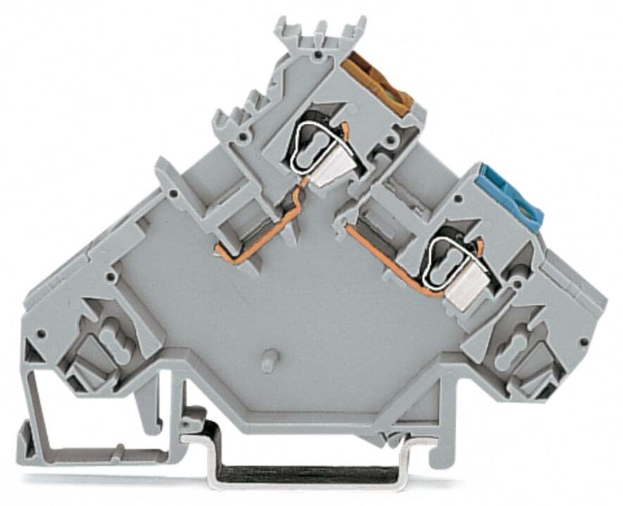 2-conductor sensor supply terminal block; with colored conductor entries; 2.5 mm; CAGE CLAMP; 2,50 mm; gray