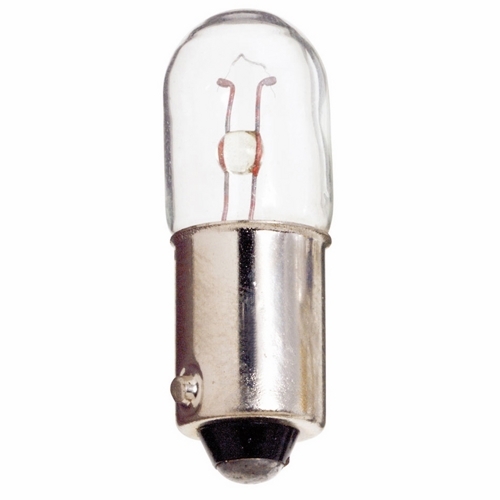 Miniature Lamp, Designation: 130MB, 130 V, 0.33 WTT, T2 1/2 Shape, BA9s Miniature Bayonet Base, CC-7A Filament, 10000 HR, 0.025 AMP, 1-3/16 IN Length, 5/16 IN Diameter