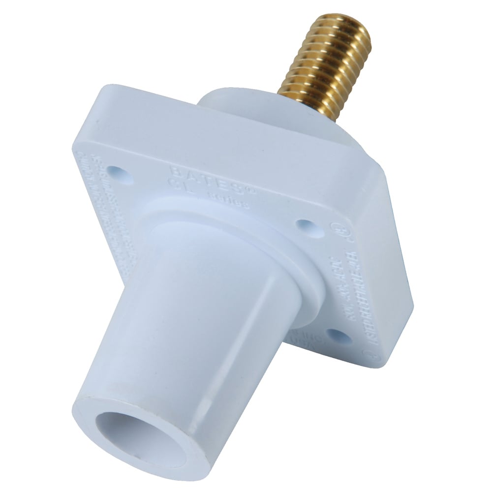 Female Cam Device, 400A 600V, series 16 threaded stud panel mounts, white