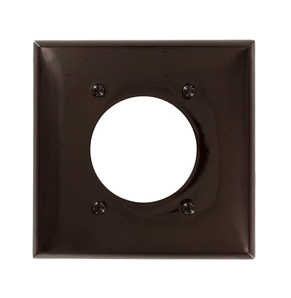 2-Gang Flush Mount 2.15-Inch Diameter Device Receptacle Wallplate, Brown