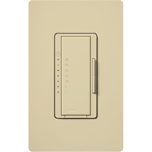 Maestro Countdown Timer, Eco-timer Control Switch, Single-pole, no neutral required, 120V/600W/VA (lights) or 3A (fans) in ivory