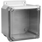 Circuit Safe Polycarbonate NEMA Enclosure Assembly with screw-on clear cover, 10 Inches x 8 Inches x 4 Inches