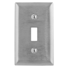 Hubbell Wiring Device Kellems, Wallplates and Boxes, Metallic Plates, 1-Gang, 1) Toggle Opening, 430 Stainless Steel