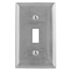 Hubbell Wiring Device Kellems, Wallplates and Boxes, Metallic Plates, 1-Gang, 1) Toggle Opening, 430 Stainless Steel