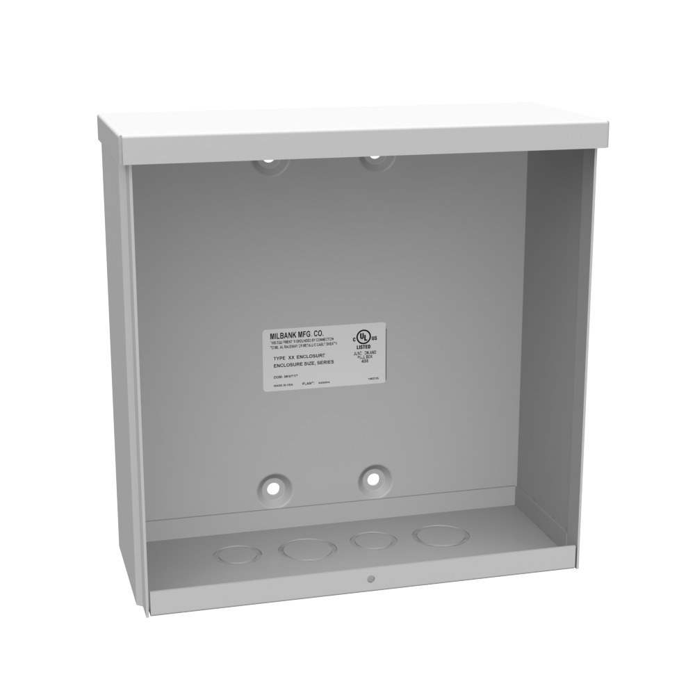 10x4x10 Screw Cover Type 3R UL Listed Steel Knockouts ANSI 61 Gray Quad D Knockout for Lock Emboss Mounting Hole in Back