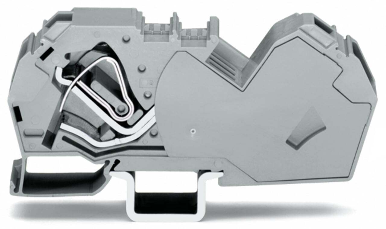2-conductor through terminal block; 35 mm; with integrated end plate; side and center marking; for DIN-rail 35 x 15 and 35 x 7.5; CAGE CLAMP; 35,00 mm; gray