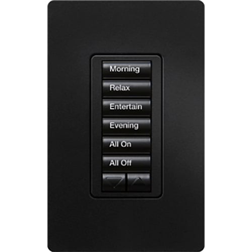 Lutron RadioRA 2 seeTouch Wall Mount Designer Keypad, 6 Button with Raise/Lower - Midnight