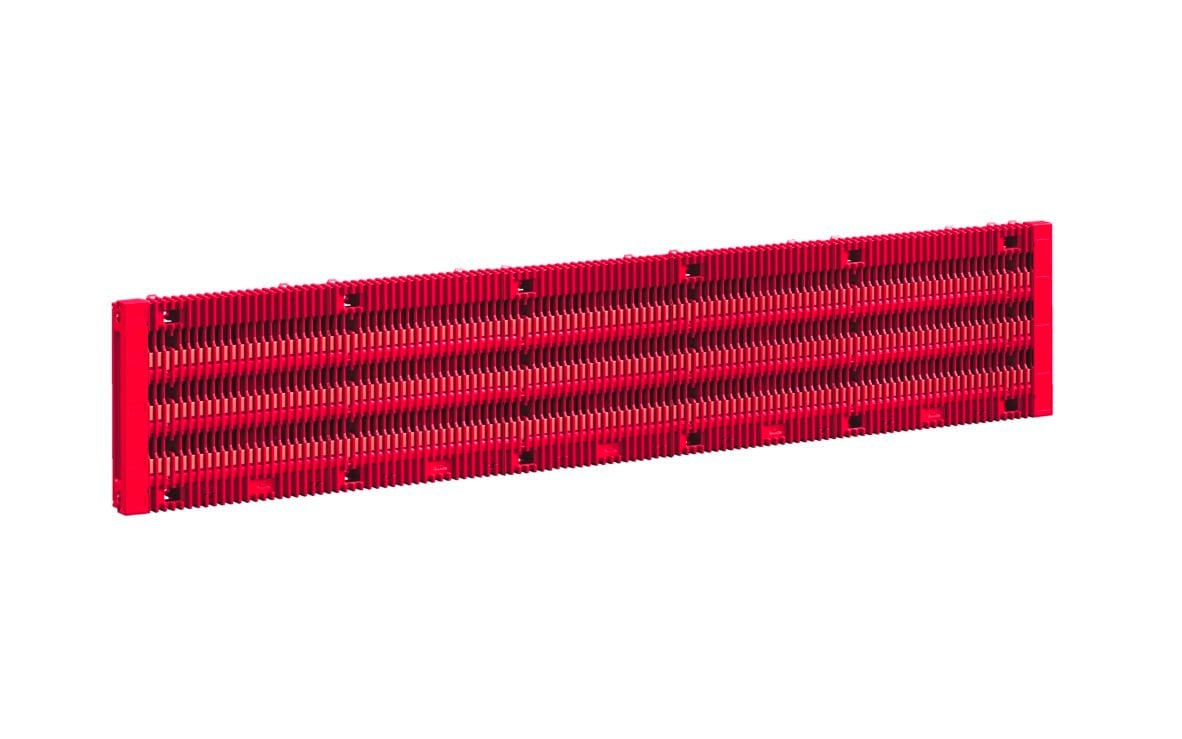 RX RiLineX board 550 A, 3-pole, including busbars E-Cu 30x5 mm, 60 mm bar centre distance, W: 1105 mm