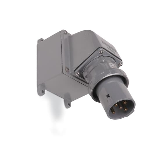 MaxGard Screw Cap Male Inlet with Angle Adapter, Junction Box and Control Contacts, 3 Pole 4 Wire, 100 Amp, 30 480V-60Hz